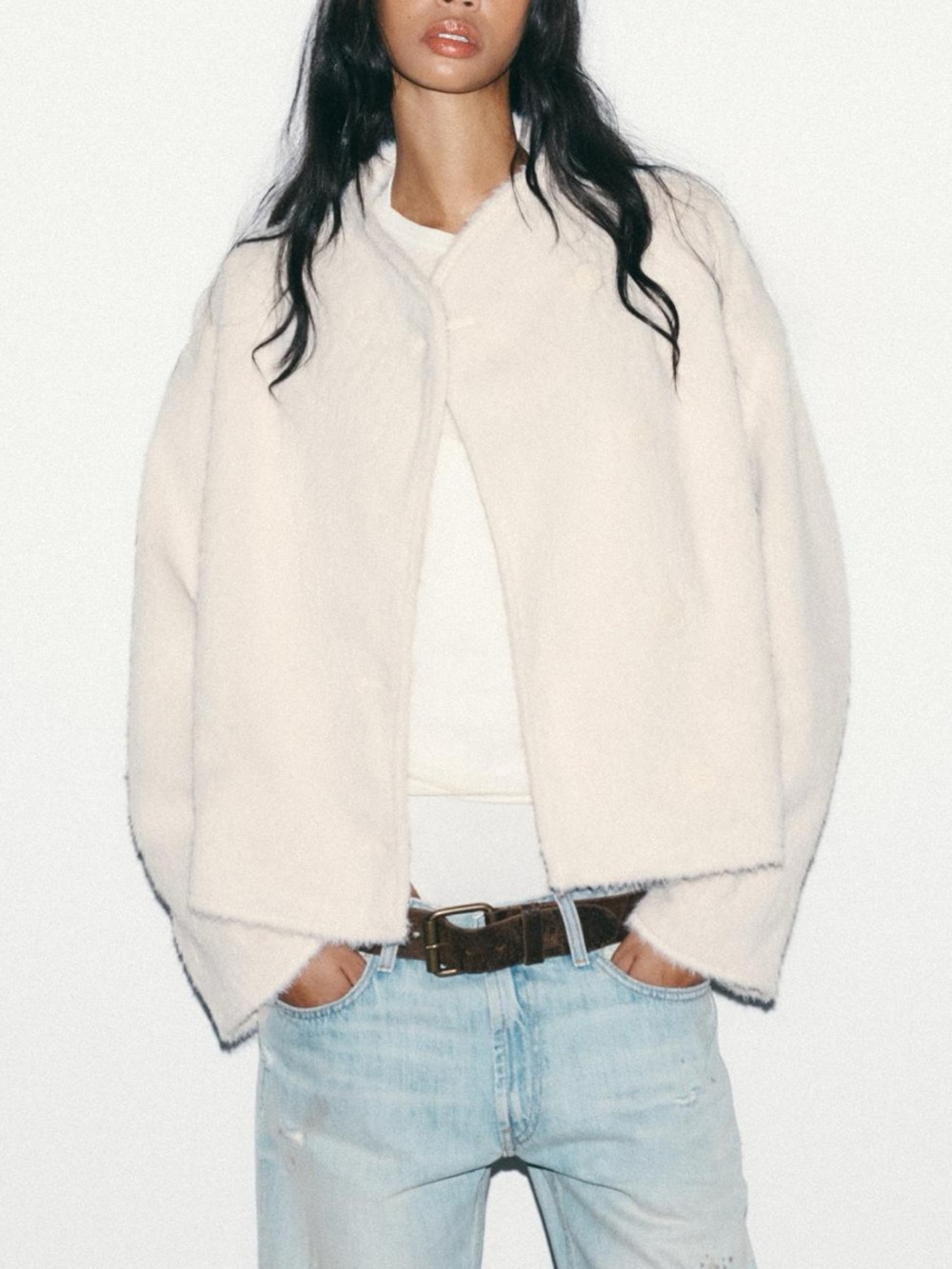 Zara Crossover Faux Fur Jacket